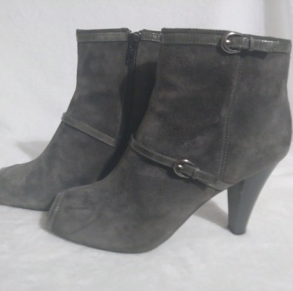 🎯 Worthington Suede Peep Toe Booties 8.5M - Picture 5 of 6